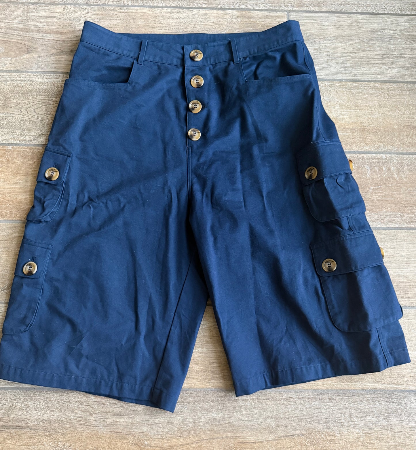 Mens Navy Blue Monkey Cargo shorts