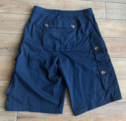 Mens Navy Blue Monkey Cargo shorts
