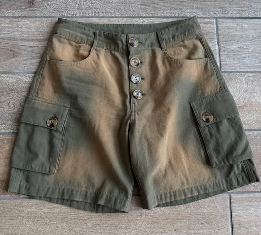 Womens Olive Green Monkey Cargo Short